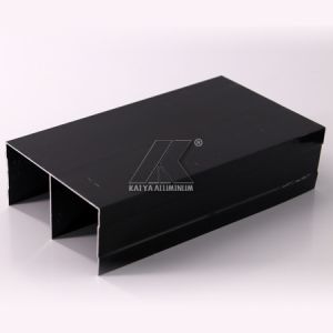 Black Aluminum Alloy Extrusion 6063 OEM Cabinet , Wardrobr RoHS Material