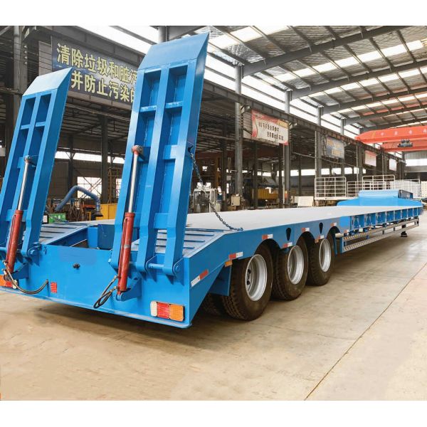 Buy 3/4 Axles 60-100 Ton Heavy Duty Lowbed Transport Trailer with Multi Axle Hydraulic at wholesale prices