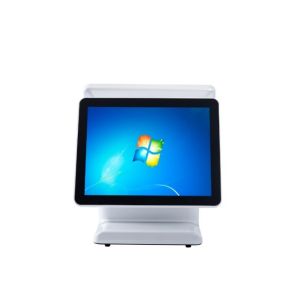 15 Inch Capacitive Dual Screen Pos I3 CPU White Color With Thermal Printer