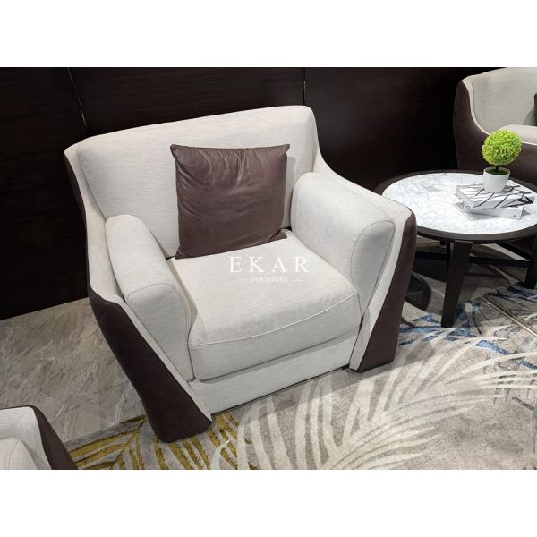 Leather and Fabric 6 Seater Modern Living Room Sofa Set AW-ES17-1733