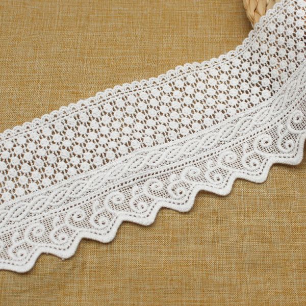 Buy Garment Polyester Cotton 10cm Embroidery Lace Trim at wholesale prices