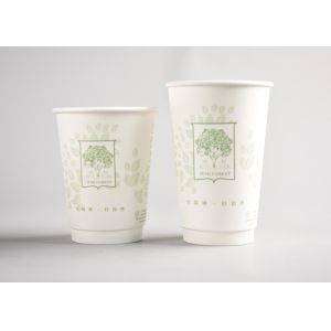 Personalized Takeaway Hot Drink Cups Double Wall With 4 Color Process Printing