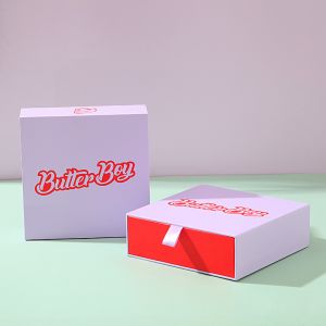 Recyclable Eco Friendly Cardboard Gift Packaging Box Customizable Pink