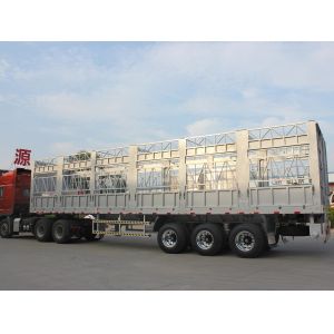 Transport Bulk Vegetables Fence Semi Trailer Air Suspension / Mechanical