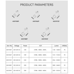Directional Semi Recessed Ceiling Spotlight 2520lm Adjustable Recessed Downlight