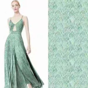 145cm Dress Cupro Viscose Fabric Stripes Flowers Chiffon Printed Fabric