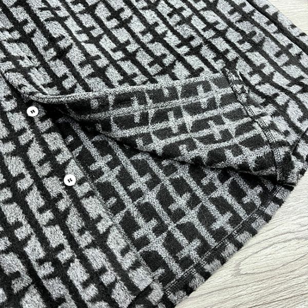 Custom Casual Wool Winter Button Up Work Jacket Polo Shirt Oversized Long Sleeve Flannel Shirts For Men