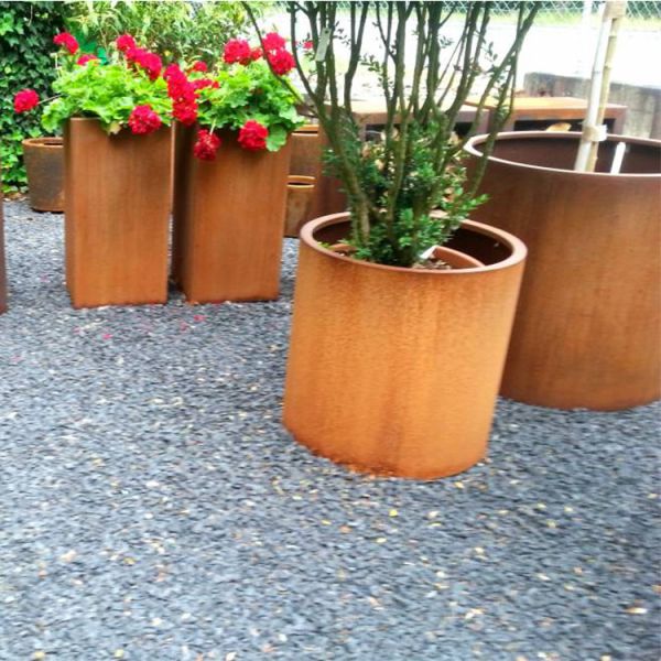 Rusty corten planter garden decoration flower pot/Corten Steel Rusty Planter