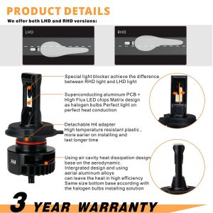 SUFEMOTEC 8000LM H4-3 High Low Car LED Headlight Conversion Kit 80W H1 H7 9005