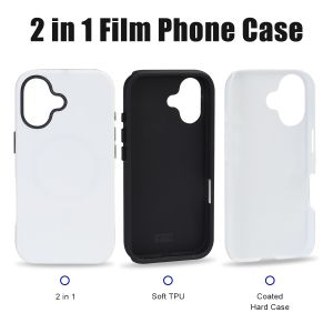 Sublimation Blank Phone Case 3D 2 in 1 Cover TPU Blank Printable for iPhone 16