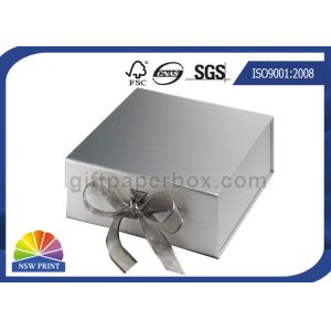 Customized Design Ribbon Closure Cardboard Gift Box 4C Printing