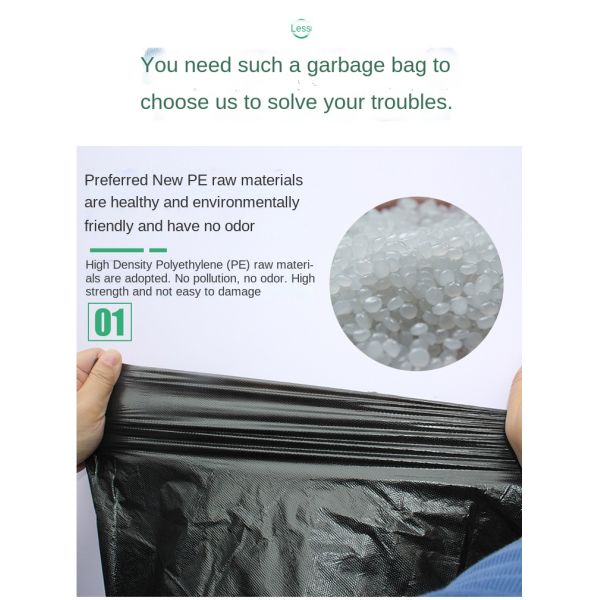 Large Size 140*120 Disposable Black Sanitation Thickened Flat Big Garbage Bag Factory Wholesale Plastic Garbage Bag