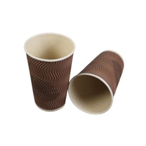 Personalized Paper Tableware Ripple Wall Paper Cup Recyclable