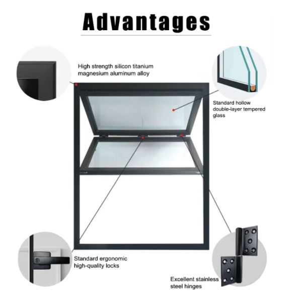 Glass Restaurant Bar Store Vertical Aluminium Fold Up Windows with Tempered and Insulating Glass