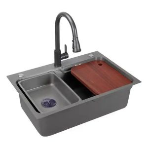 Modern Kitchen Stainless Utility Sink Rectangular With Large Single Tank