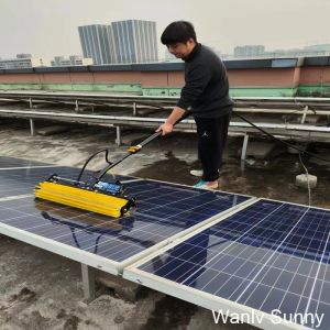 Curved Gooseneck Design Dual Power Supply Electric Rolling Brush for Photovoltai