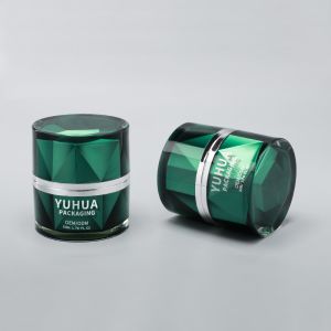 Quality 50G Plastic Packaging Jars Luxuyr Empty Acrylic Plastic Cream Jars With Lid for sale