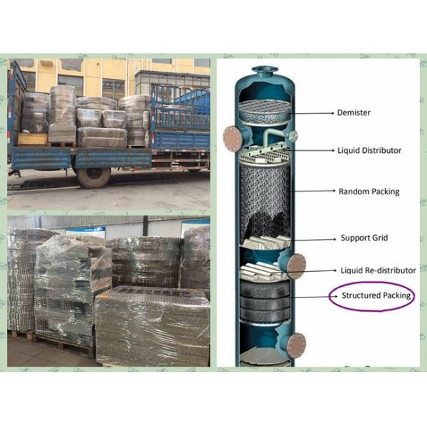 4Y SUS304 Corrugated Metal Plate Wire Mesh Structured Packing High Void Fraction