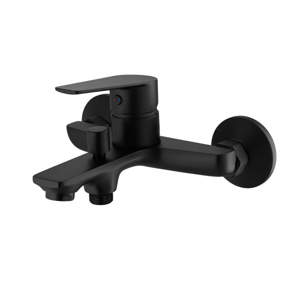 Buy Brass Bath Shower Faucet Surface-Mounted Single Lever Matt black at wholesale prices
