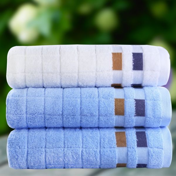100% Cotton 30x70cm Solid Plaid Dyed Jacquard Design Family Face Towels Hair