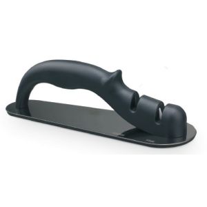 Manual Black Two Step Knife Sharpener , Coarse Knife Sharpener For Pocket Knife