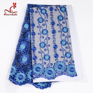 Home Textiles Beaded Floral Embroidered Lace 130CM Width