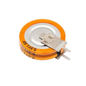 1.5 5.5V Vertical Gold Coin Super Capacitor For UPS Syestem