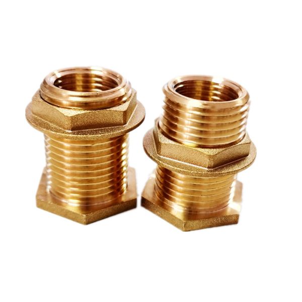 Buy 1/2" Female NPT 3/4" Male GHT Solid Brass Water Tank Connector Bulkhead Fitting at wholesale prices