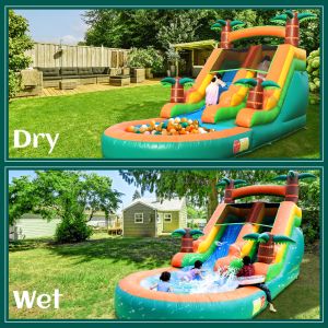 Commercial Dry and Wet Water Slide Inflatable Tropical Fiesta Breeze Kids