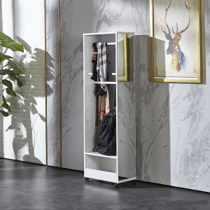 28.5KG 50*30*166cm Adjustable Shelves Wooden Clothes Wardrobe