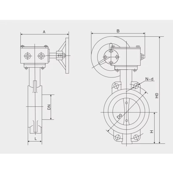 D371X-16Q Turbine Butterfly Valve Ductile Iron Worm Gear Wafer Soft Seal Butterfly Valve