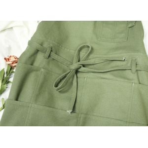 Green Garden Kitchen Cooking Apron For Men Women With Long Waist Strap