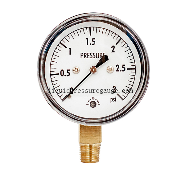 Back Mount 3 Psi 2.5'' 63mm Capsule Pressure Gauge 1/4'' NPT