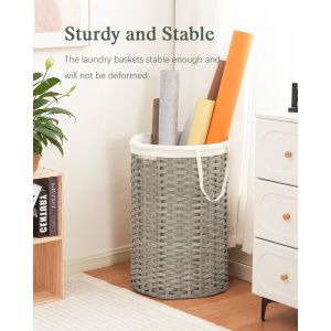Large Laundry Hamper Laundry Basket Round Handwoven Wicker Laundry Baskets