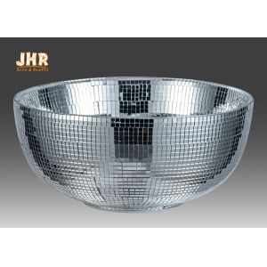 Silver Mosaic Glass Flower Bowls Fiberglass Table Vases Round Flower Pots