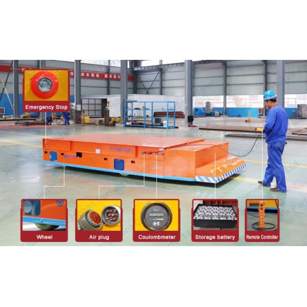 20t Battery Powered Material Transfer Cart Running on Cement Floor