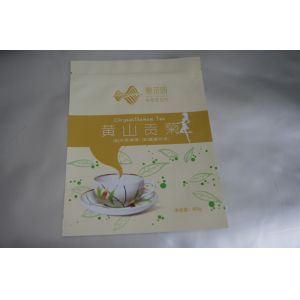 China Flat Aluminum Foil Tea Bags Packaging With Zipper And Tear Notch For Chrysanthemum Matt on sale