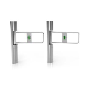 168mm Column Clear Toughened Glass Swing Turnstile Face Recognition