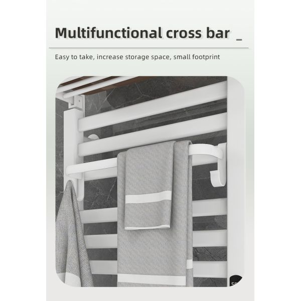 Water and Electric Heated Dual Towel Rail Rack for Wall Mounted Bathroom Installation