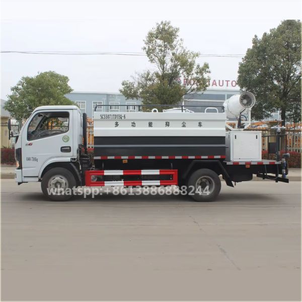 Dongfeng Single Row 5 Cbm Water Truck With Fog Cannon water Bowser Truck Waterwheel