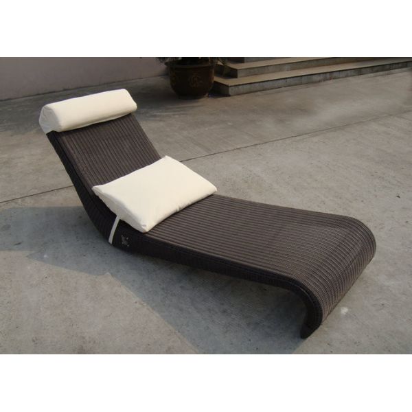 Buy All Weather Dark Brown Rattan Sun Lounger For Home Balcony at wholesale prices