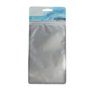 Customized logo printing Aluminum Foil k poly plastic packaging bags with hanger