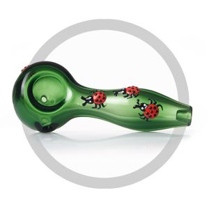 Ladybird Small Hand Blown Glass Pipe , Pocket Glass Tobacco Pipe Night Luminous