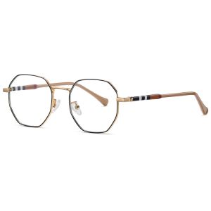 Polygon Acetate Metal Glasses With Anti Glare For Computer Men