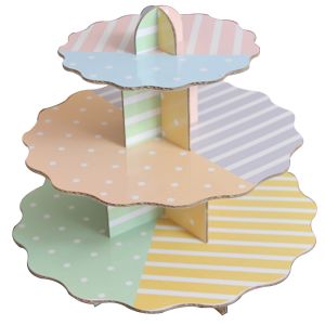 Personalised Cardboard Cake Stand Down Packing For Advertisement / Promotion