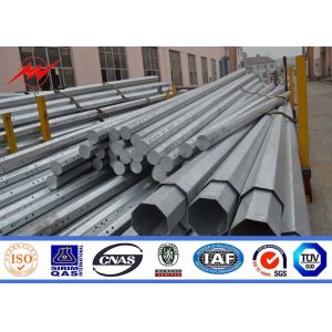 33kv Power Distribution Steel Transmission Poles Hot Dip Galvanized Gr65