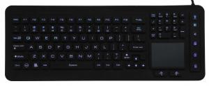 China Backlit silver nano antibacterial IP68 washable medical keyboard with mouse pad on sale