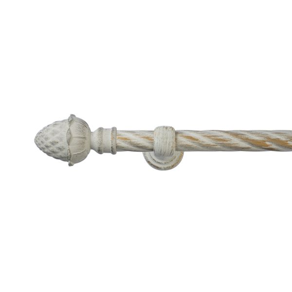 Buy White Gold Painting Custom Curtain Rod With Aluminum Finial For Indoor Decoration at wholesale prices