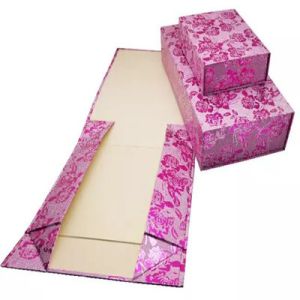custom pink baby children apparel gift box wedding dress folding gift box