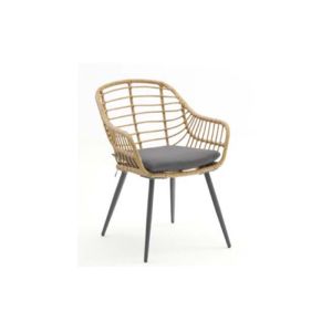 China Flat And Round Outdoor Garden Rattan Chair  250 Lbs Steel Frame on sale